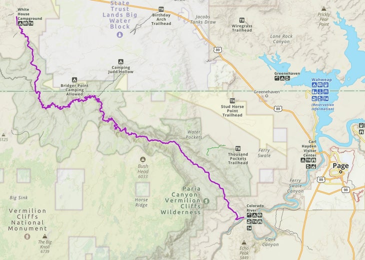 Gaia GPS paria canyon vermillion